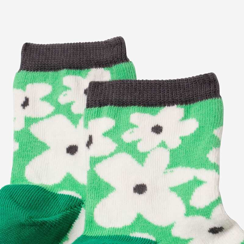 Chaussettes fille maxi fleurs vertes Catimini