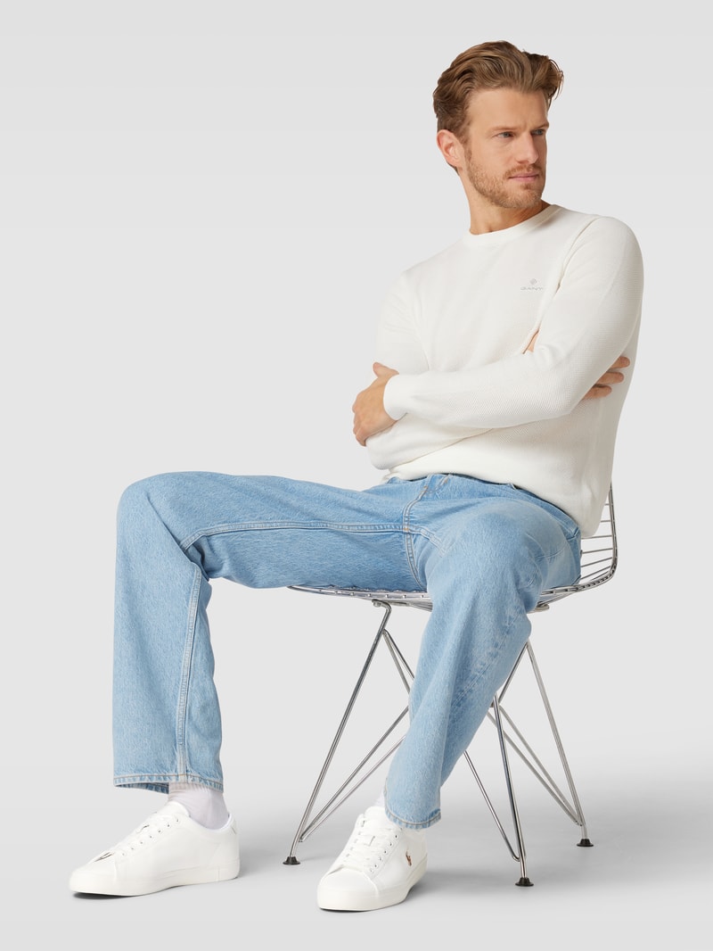 Sneaker aus Leder mit Label-Stitching Modell 'LONGWOOD' in weiß