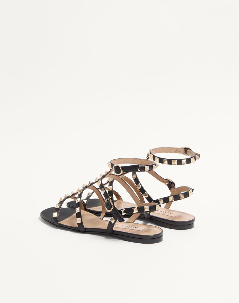 Rockstud lav sandal i kalveskind med stropper