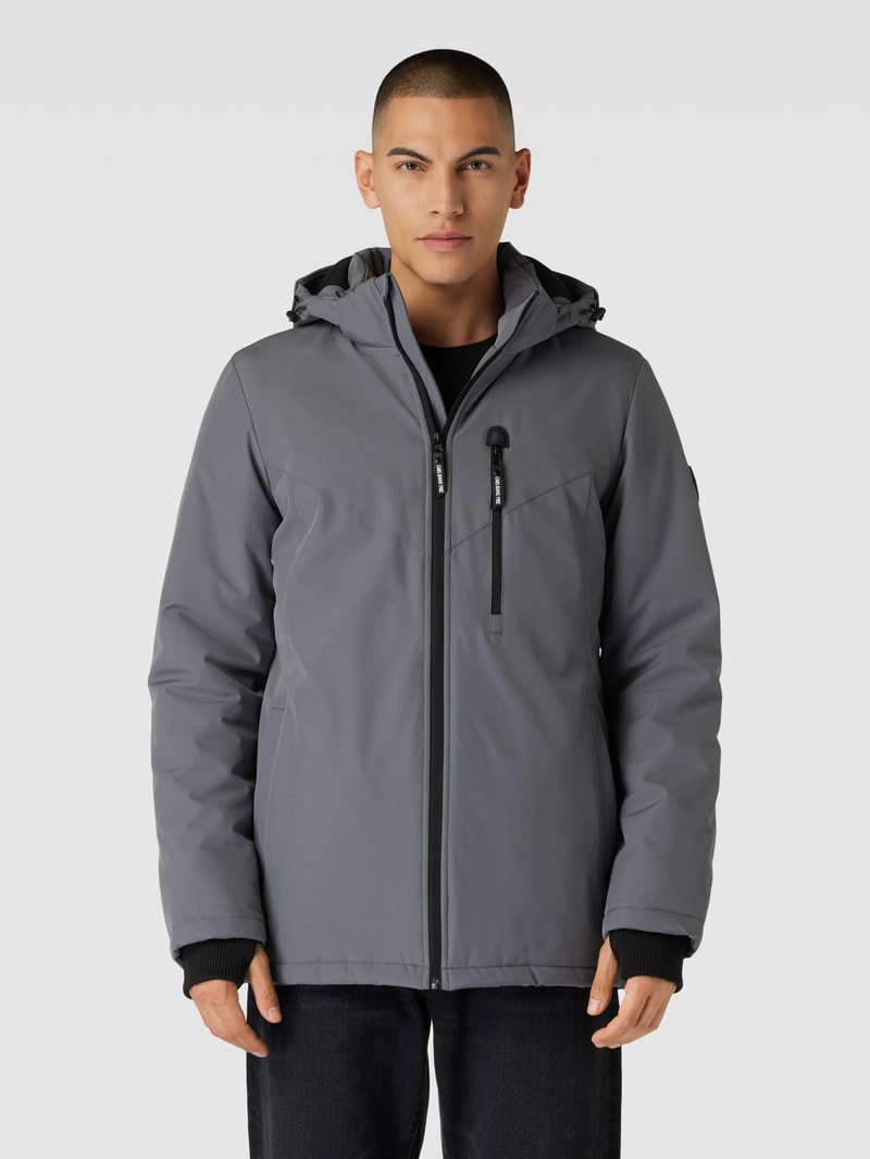 Jacke mit Logo-Detail Modell 'THAMES' in graphit