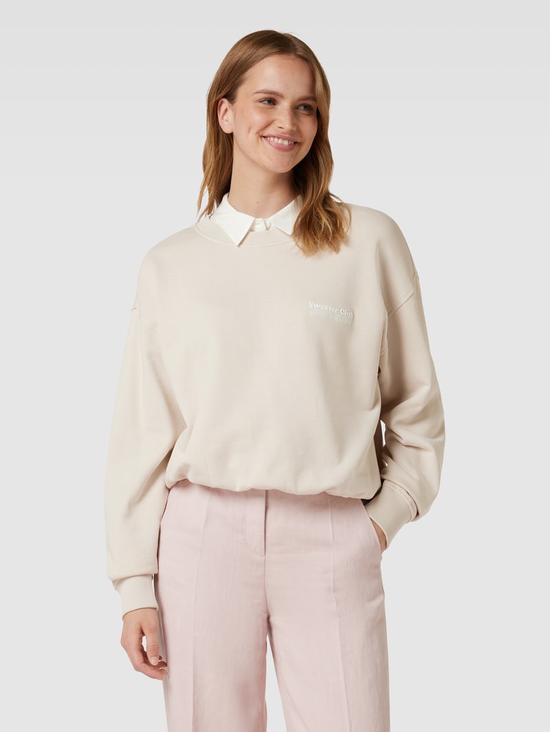 Sweatshirt mit Statement-Stitching in ecru