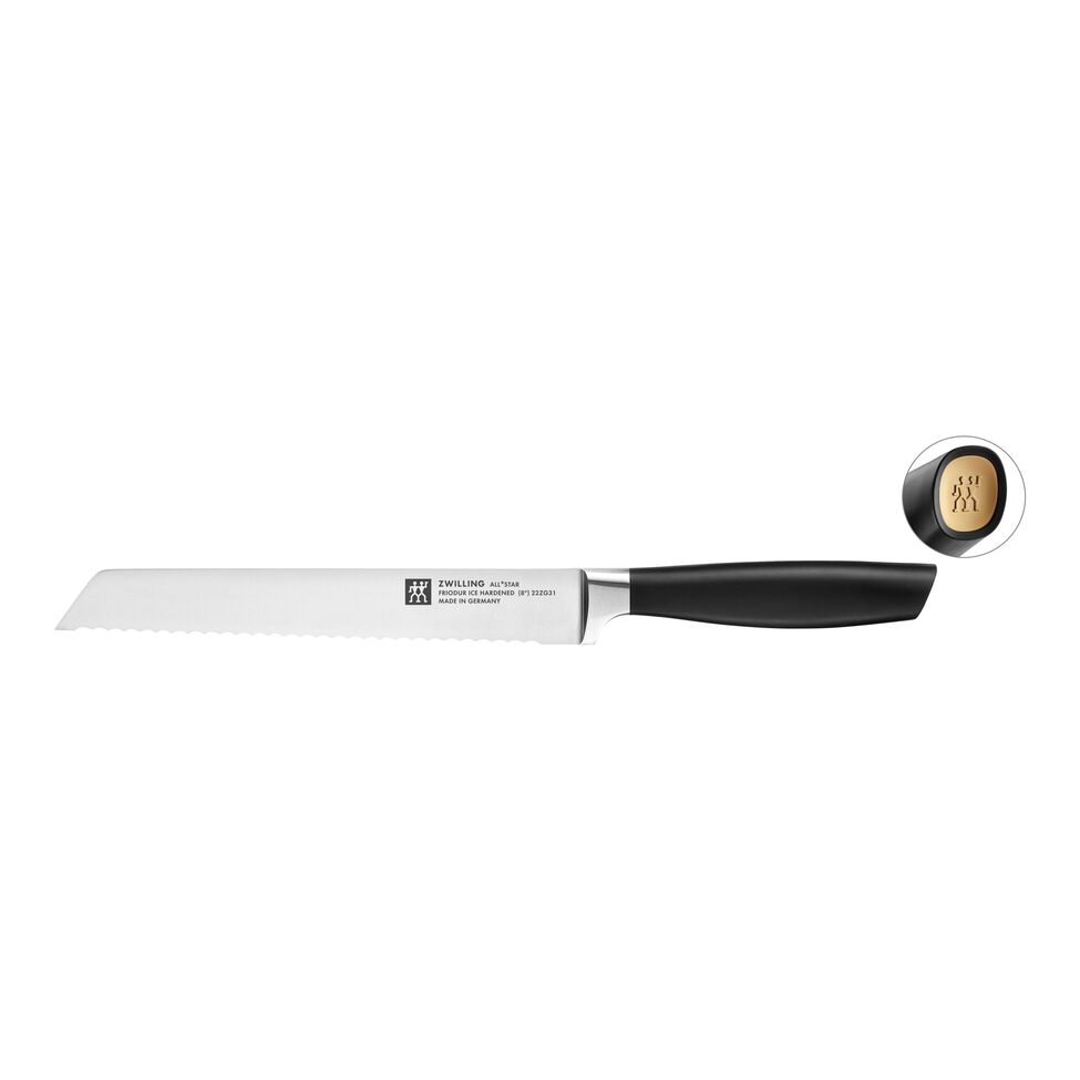 Brotmesser 20 cm, Gold Matt