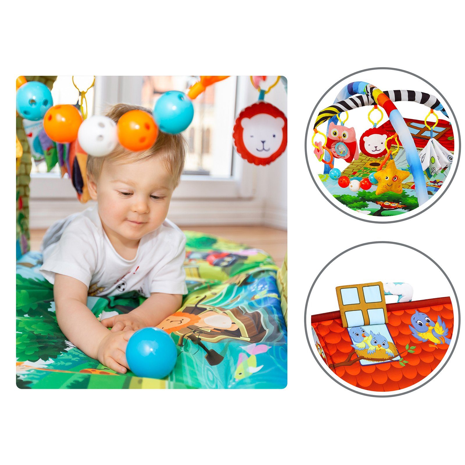 lionelo Spielmatte Agnes (Bausatz), Rasselkette Spielzeug Waschbar 2in1
