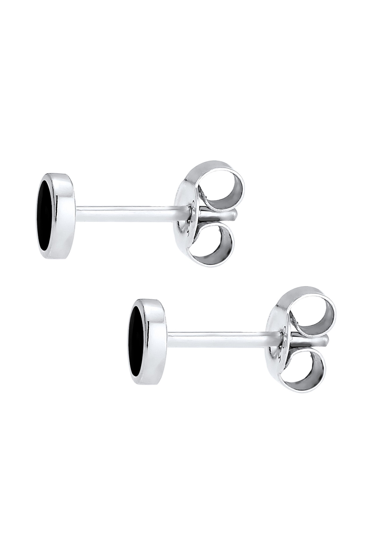 Orecchini a lobo da donna Elli con motivo geometrico a cerchio e smalto bianco in argento sterling 925