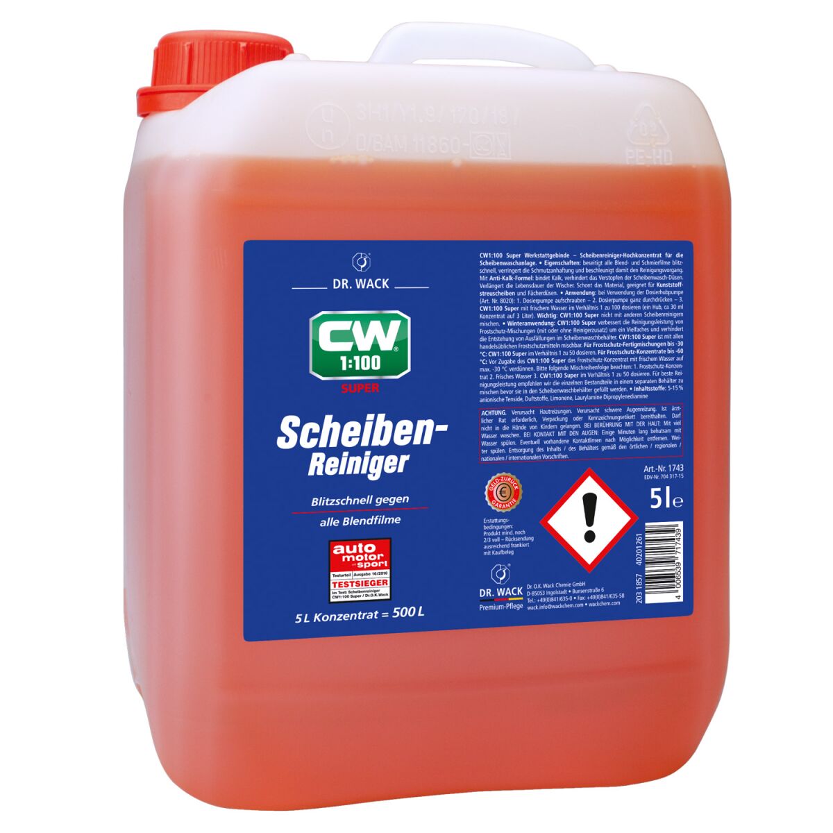 Dr. Wack CW1:100 Super Scheibenreiniger 5L