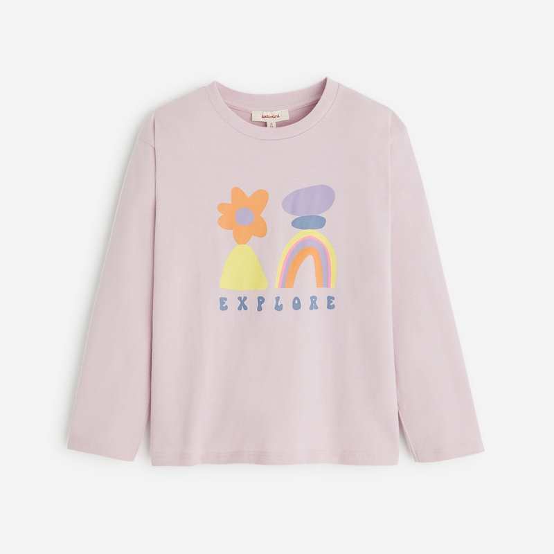 T-shirt violine fille en coton biologique violet Catimini
