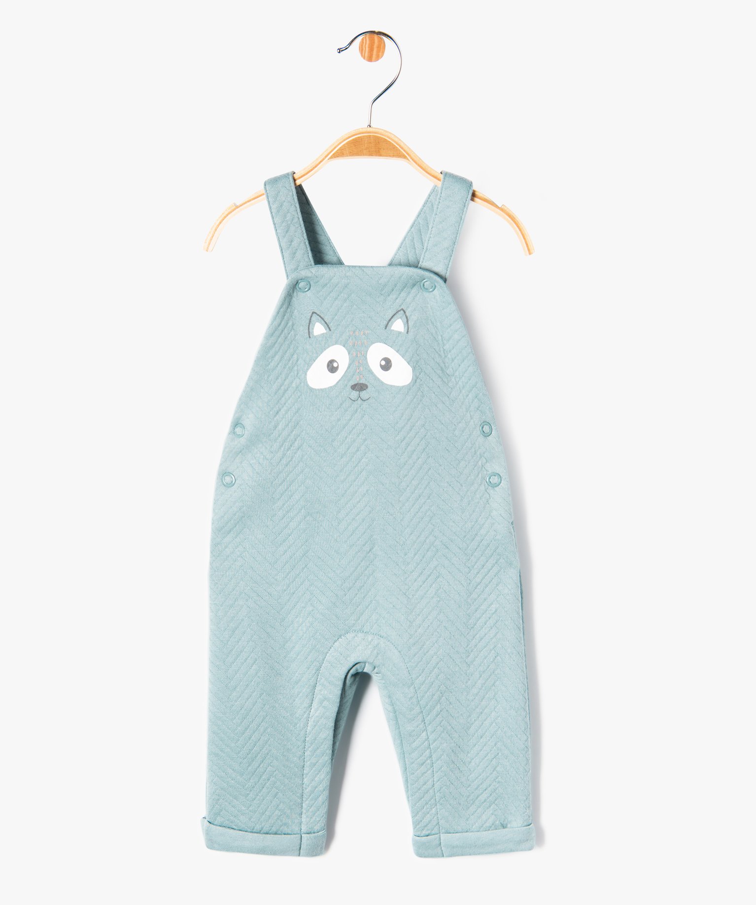Salopette en molleton imprimé bébé bleu | GEMO