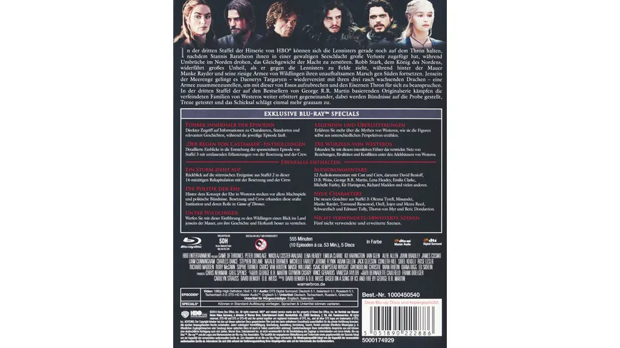 Game of Thrones - Staffel 3  [5 BRs]