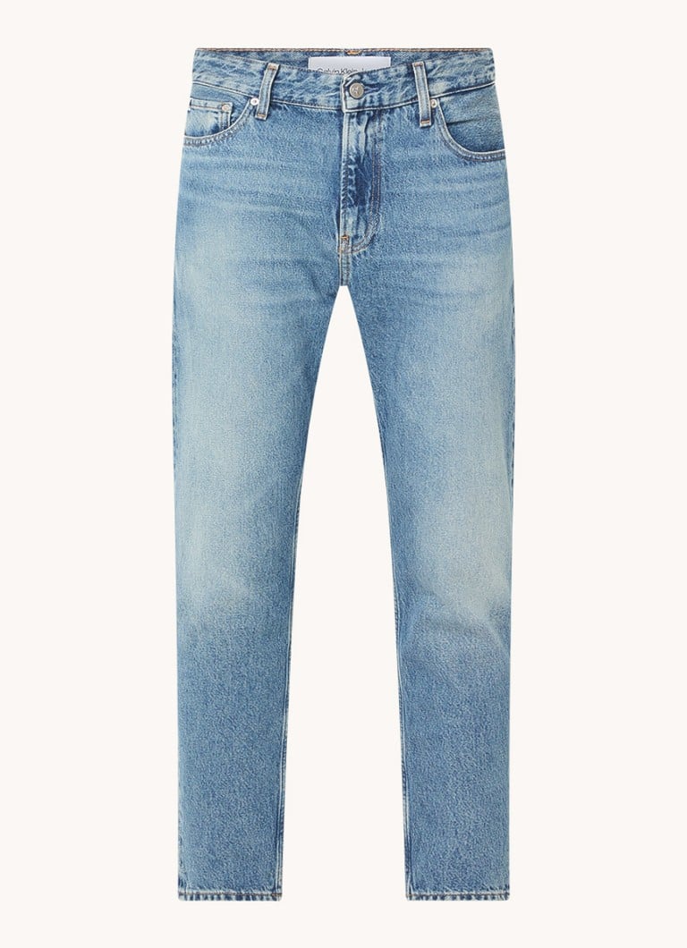 Calvin Klein slim fit cropped jeans med medium vask og sidelommer