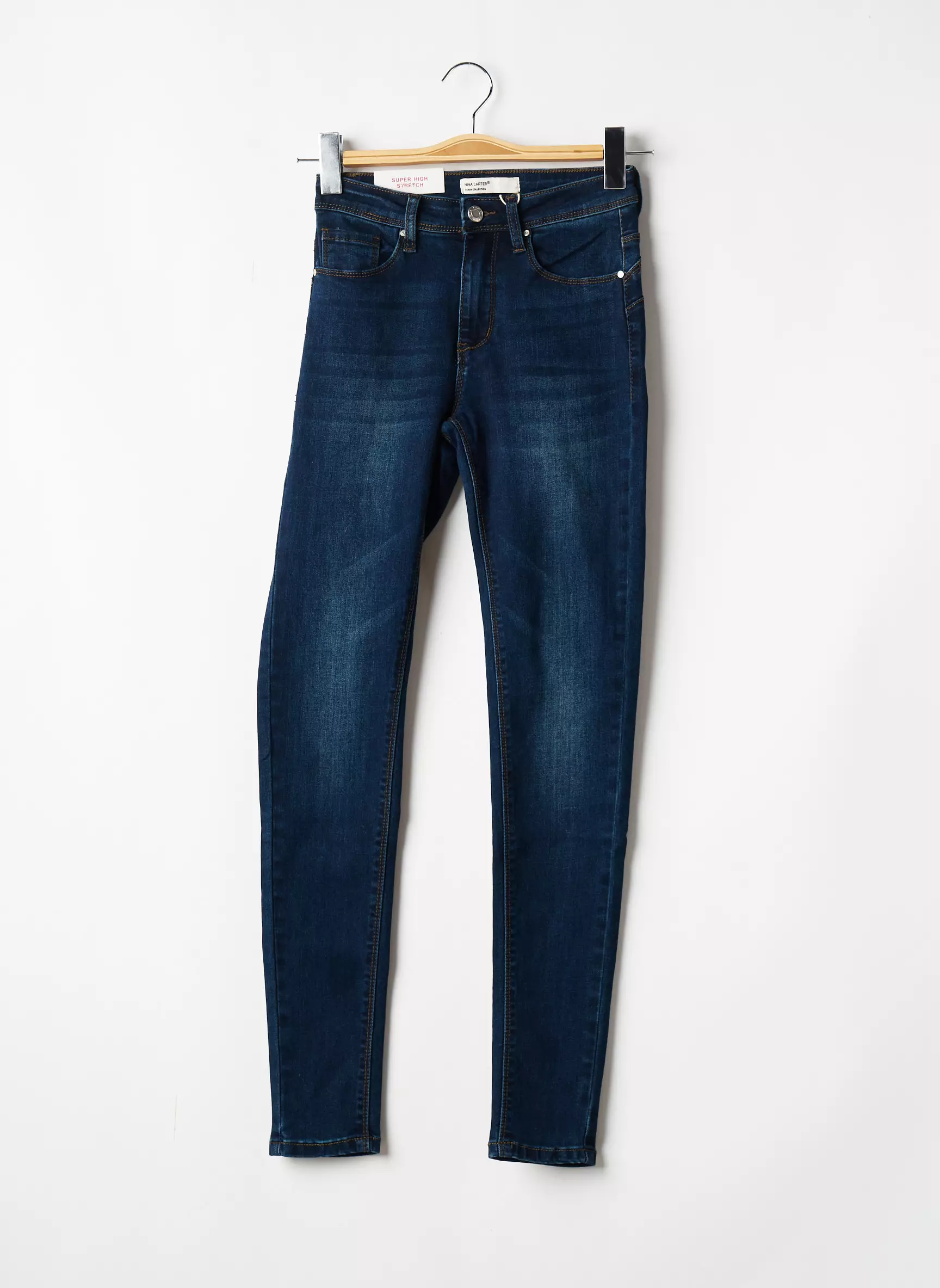 Nina Carter Jeans Skinny Femme couleur bleu