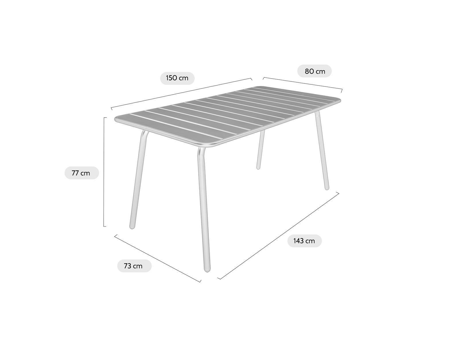 MaximaVida Max 150 x 80 Metall Gartentisch