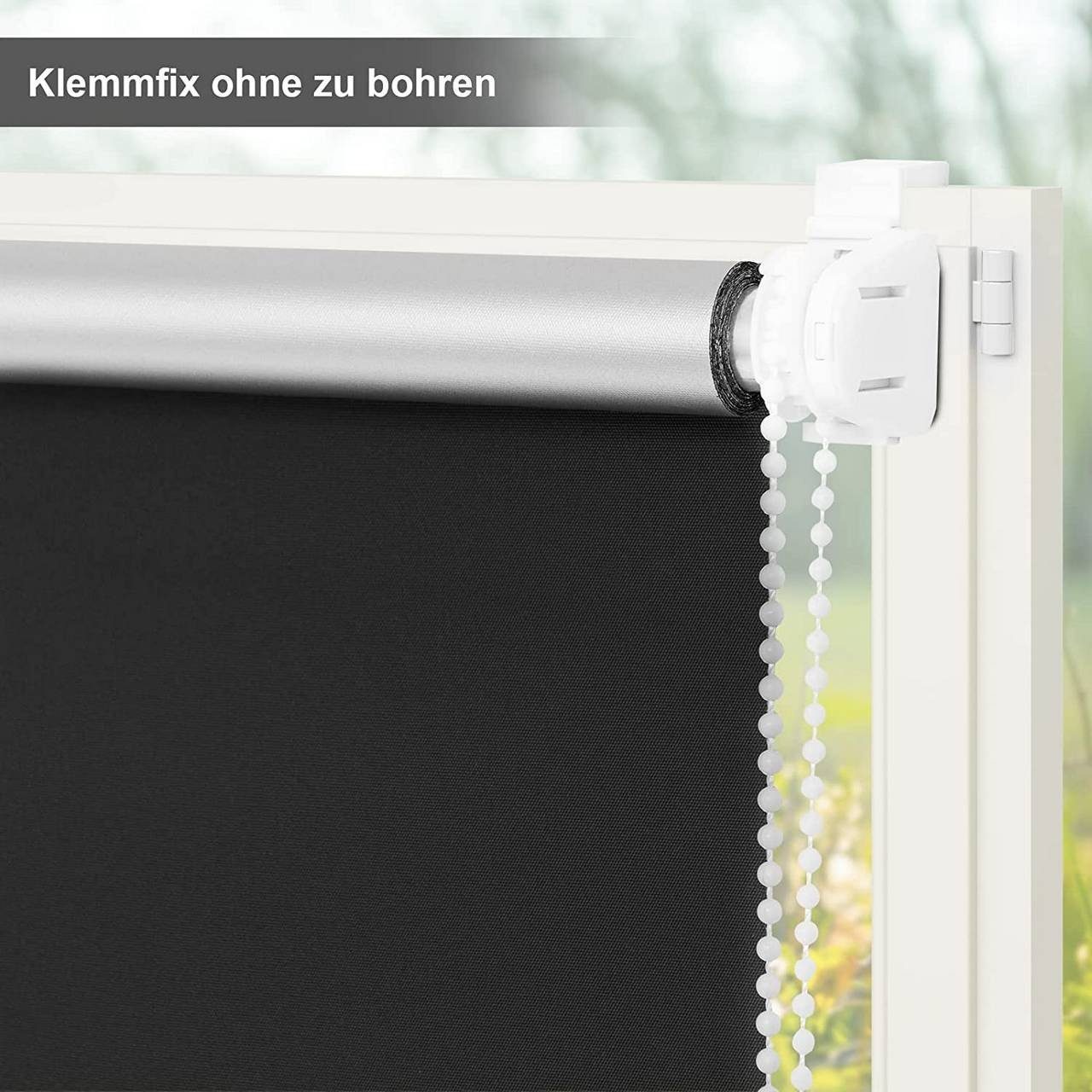 Verdunklungsrollo, Woltu, verdunkelnd, verspannt, Klemmfix, ohne Bohren easyfix