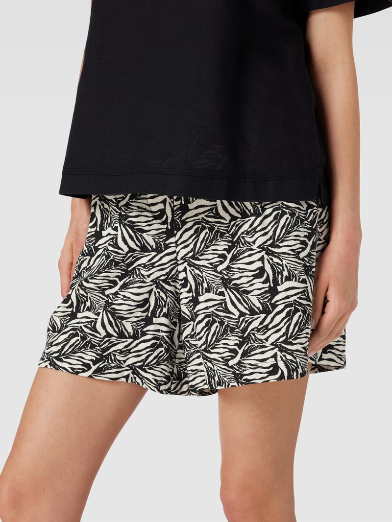 Shorts mit Allover-Muster Modell 'FRIGG' in schwarz