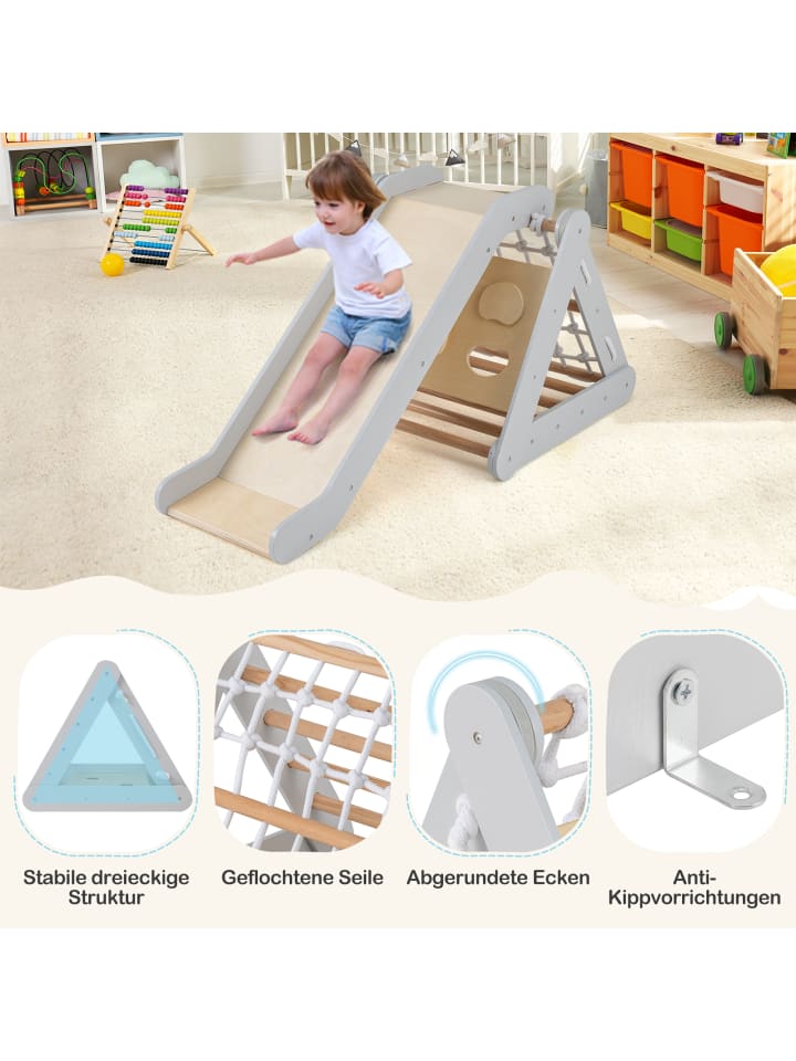 COSTWAY Klettergerüst mit Rampe in Grau günstig kaufen onesize