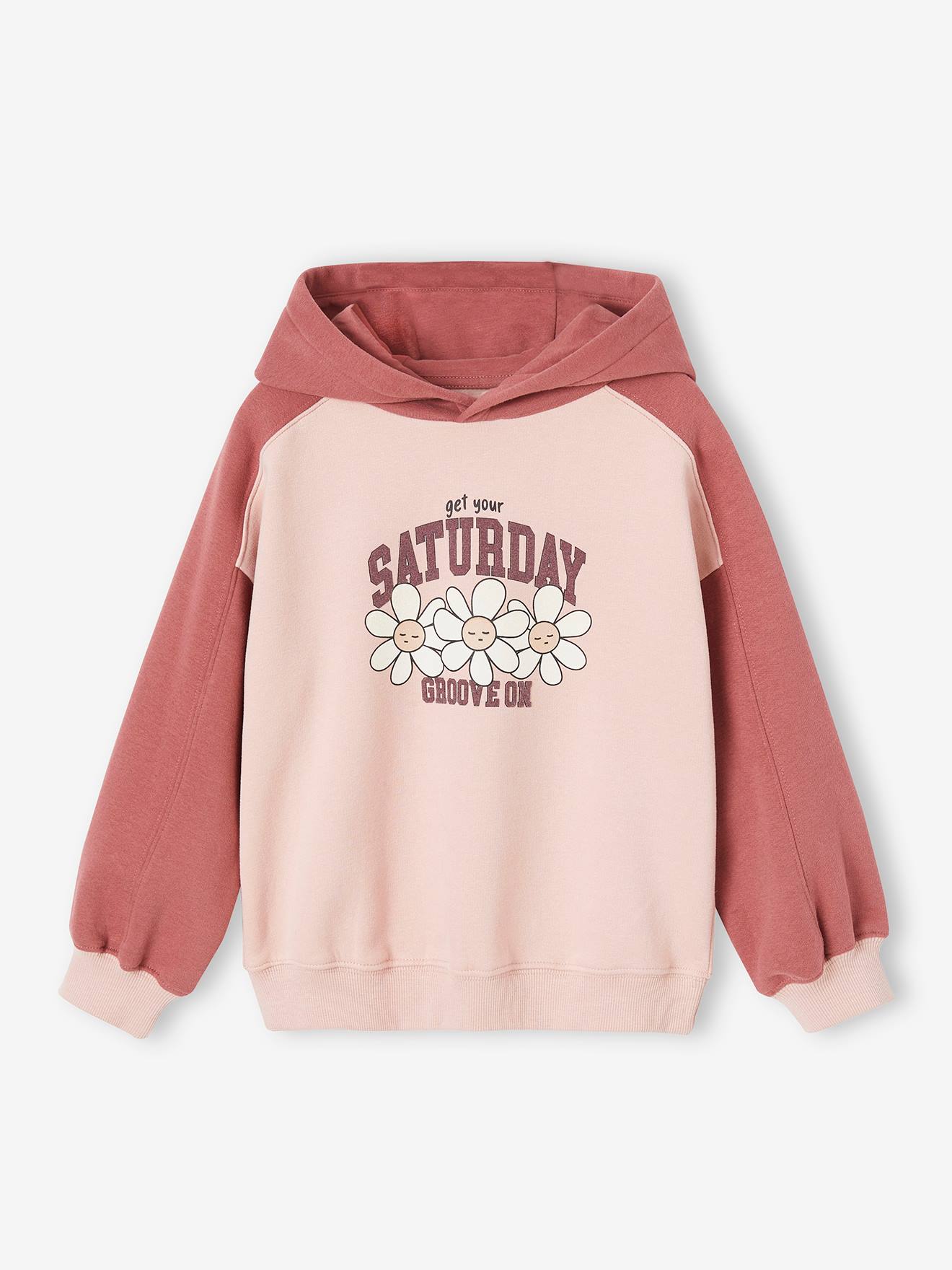 Sweat à capuche fantaisie fille vanille