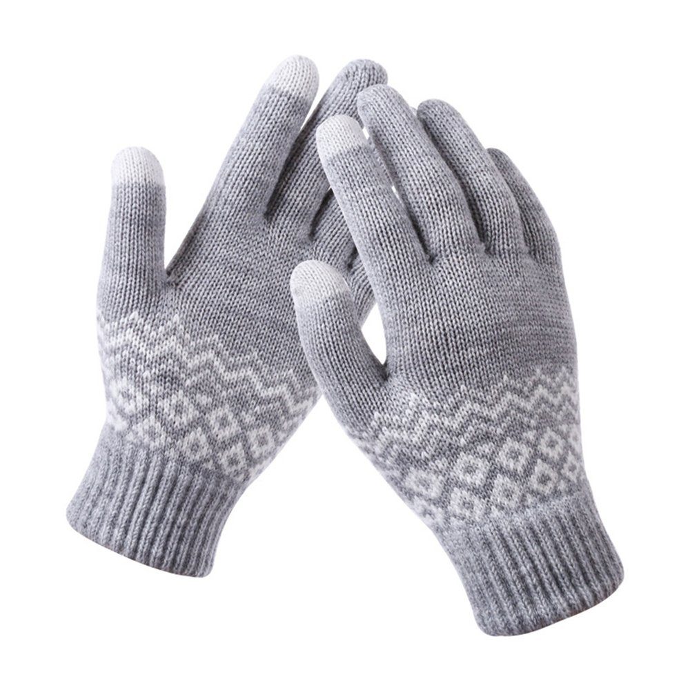 Strickhandschuhe strickhandschuhe damen (1-Paar, Verdickt) Warm und kältebeständig