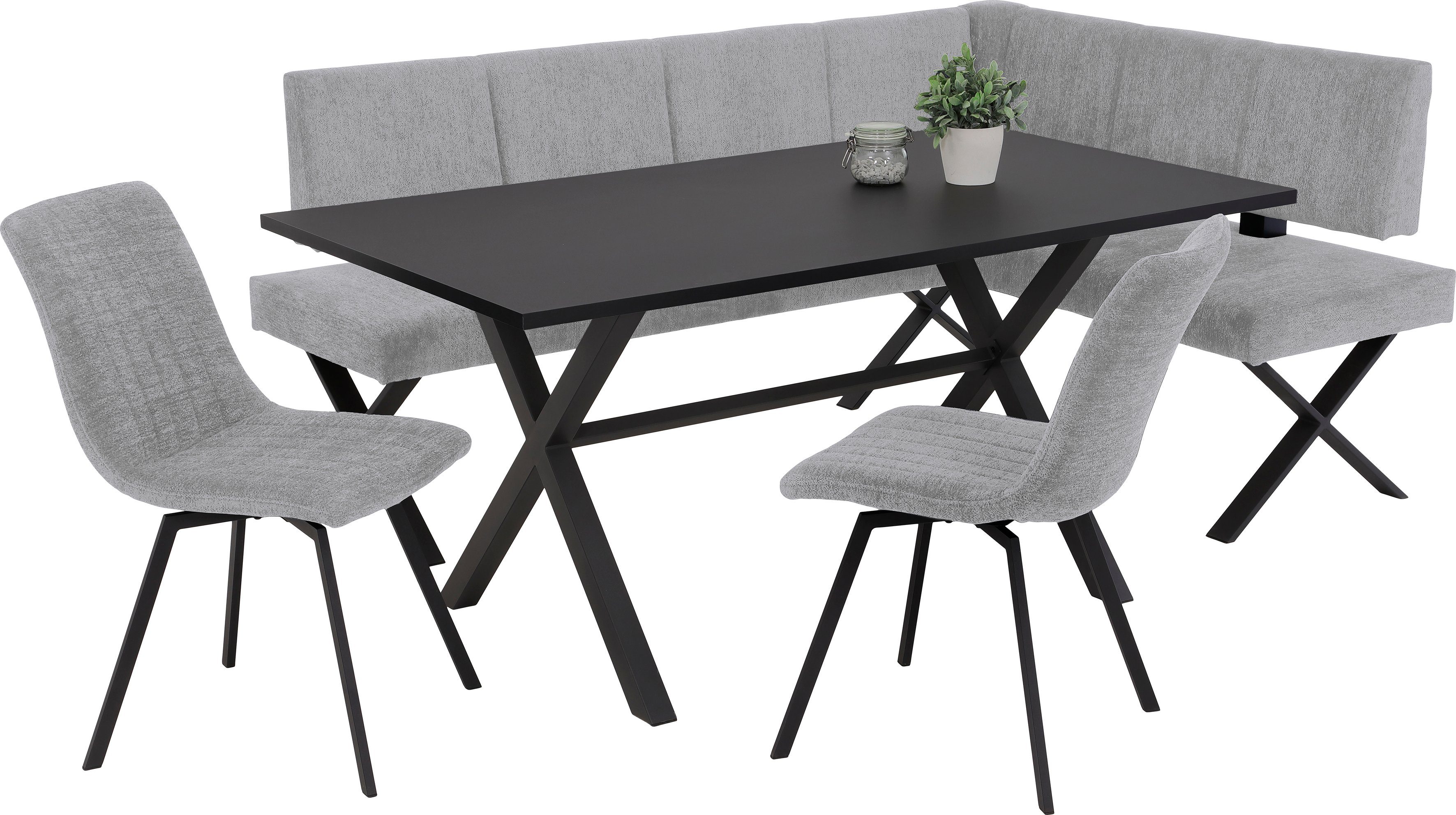 HELA 4-Fußstuhl MARION (Set, 2 St), 360° drehbar, Stoff in Boucleoptik, 2er und 4er Set