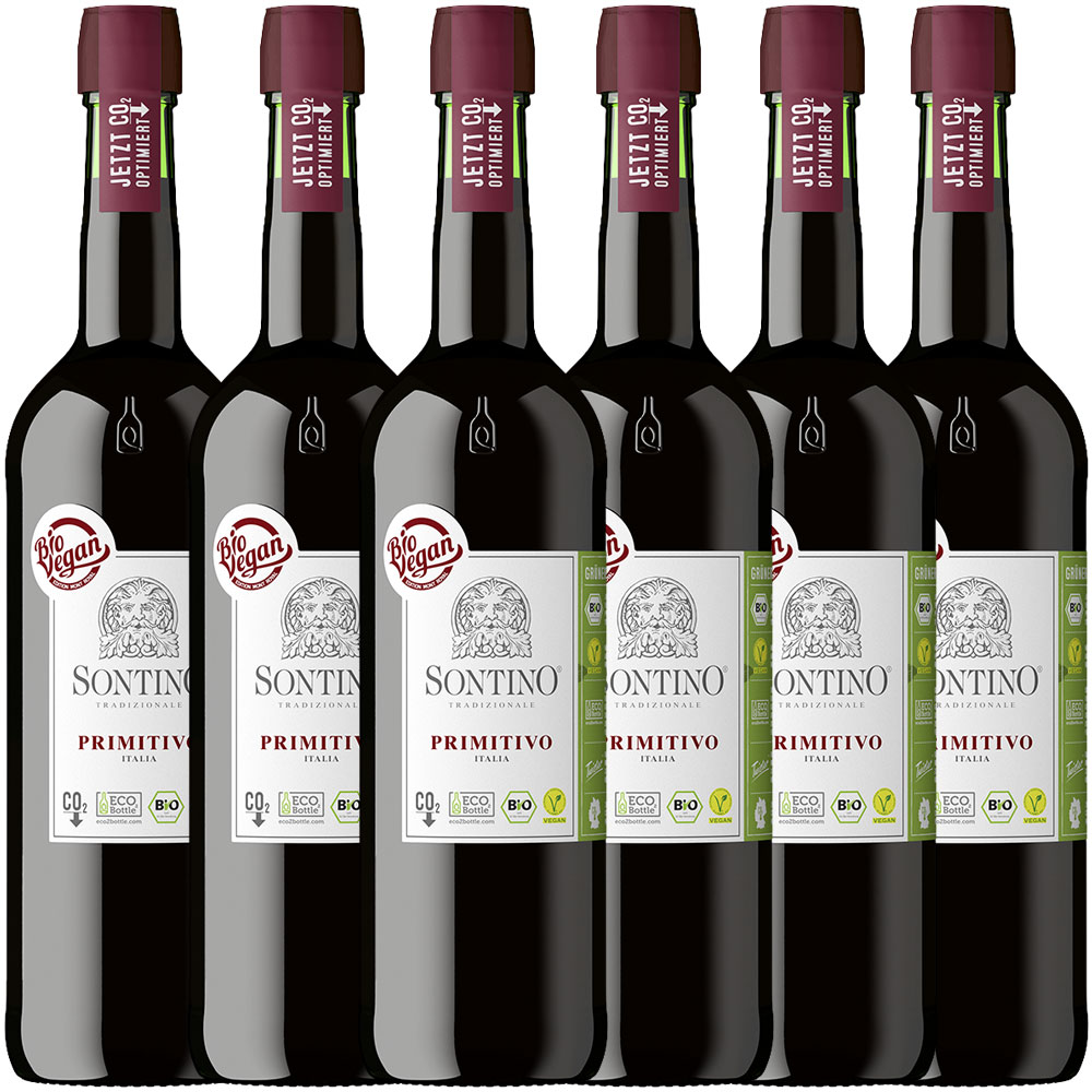 Sontino BioVegan Primitivo IGP halbtrocken - 6er Karton