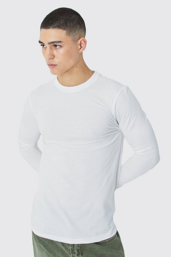 Langärmliges Muscle-Fit T-Shirt
