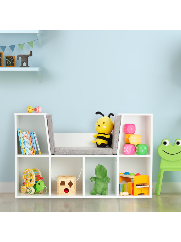 relaxdays Bücherregal Sitzkissen in Weiß günstig kaufen onesize
