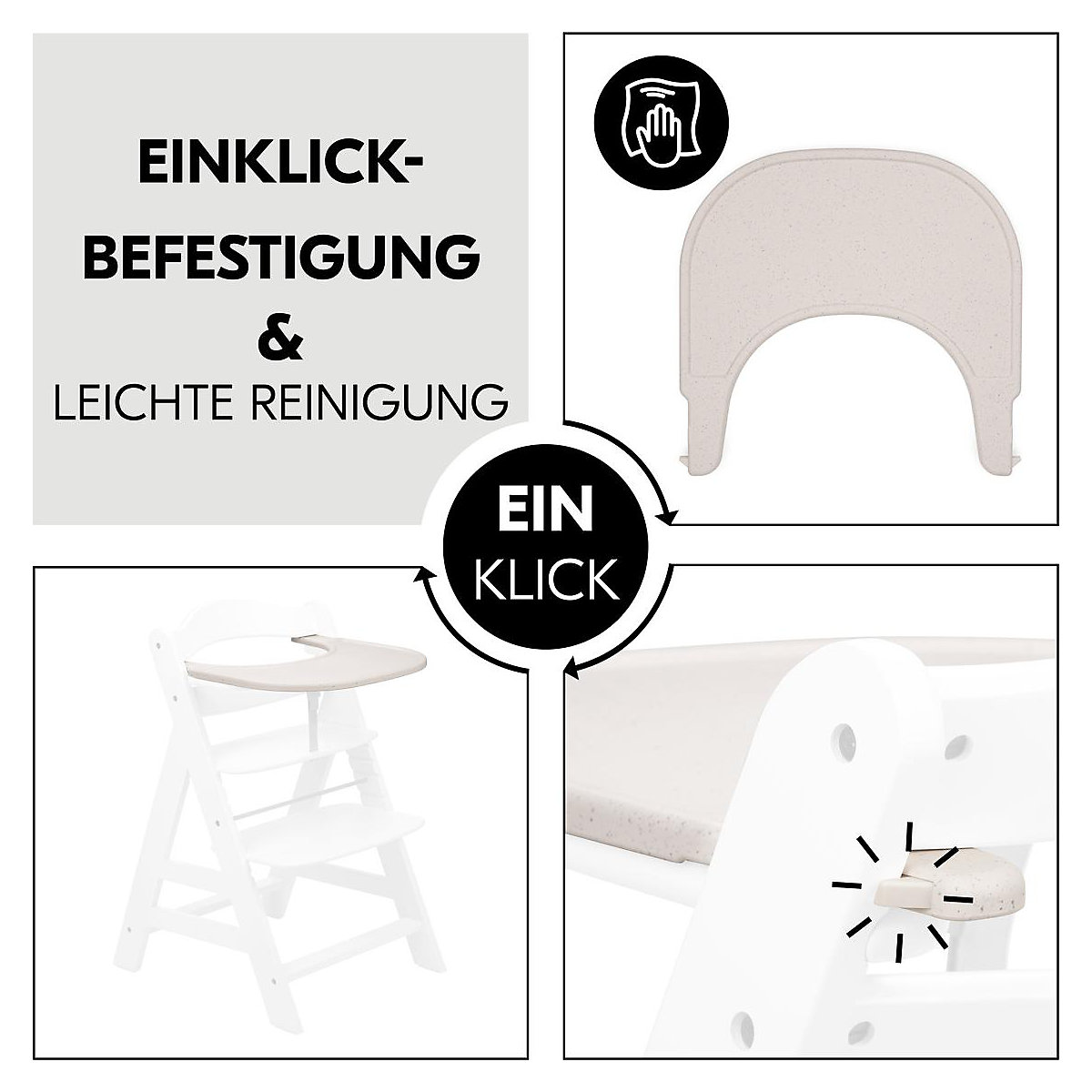 Essbrett Alpha Click Tray, Speckle Beige