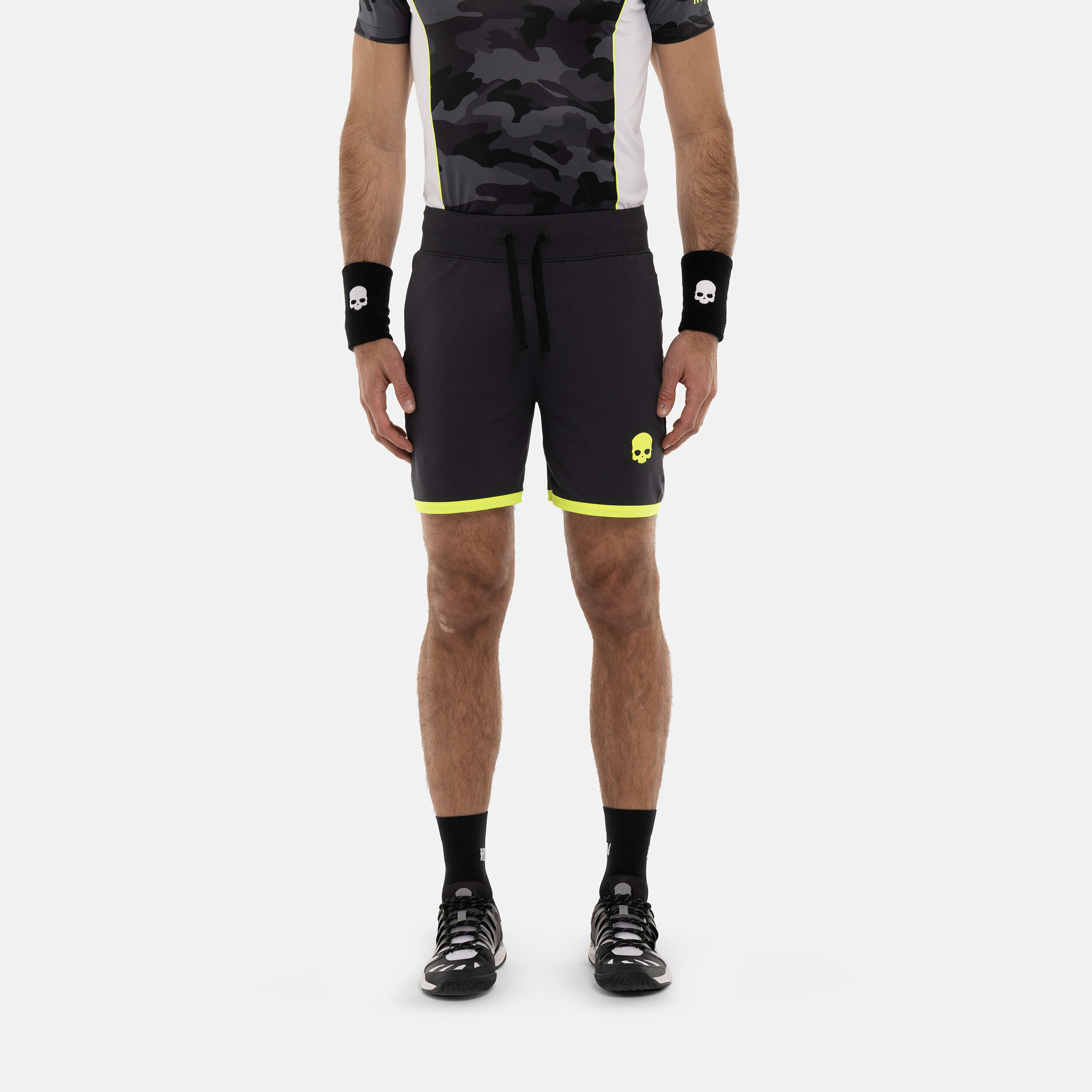 Camo Tech Shorts Herren - Dunkelgrau, Gelb