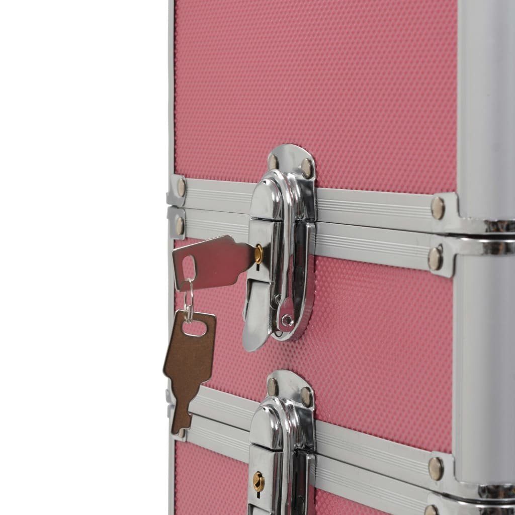vidaXL Kosmetik-Koffer Kosmetikkoffer Aluminium Rosa