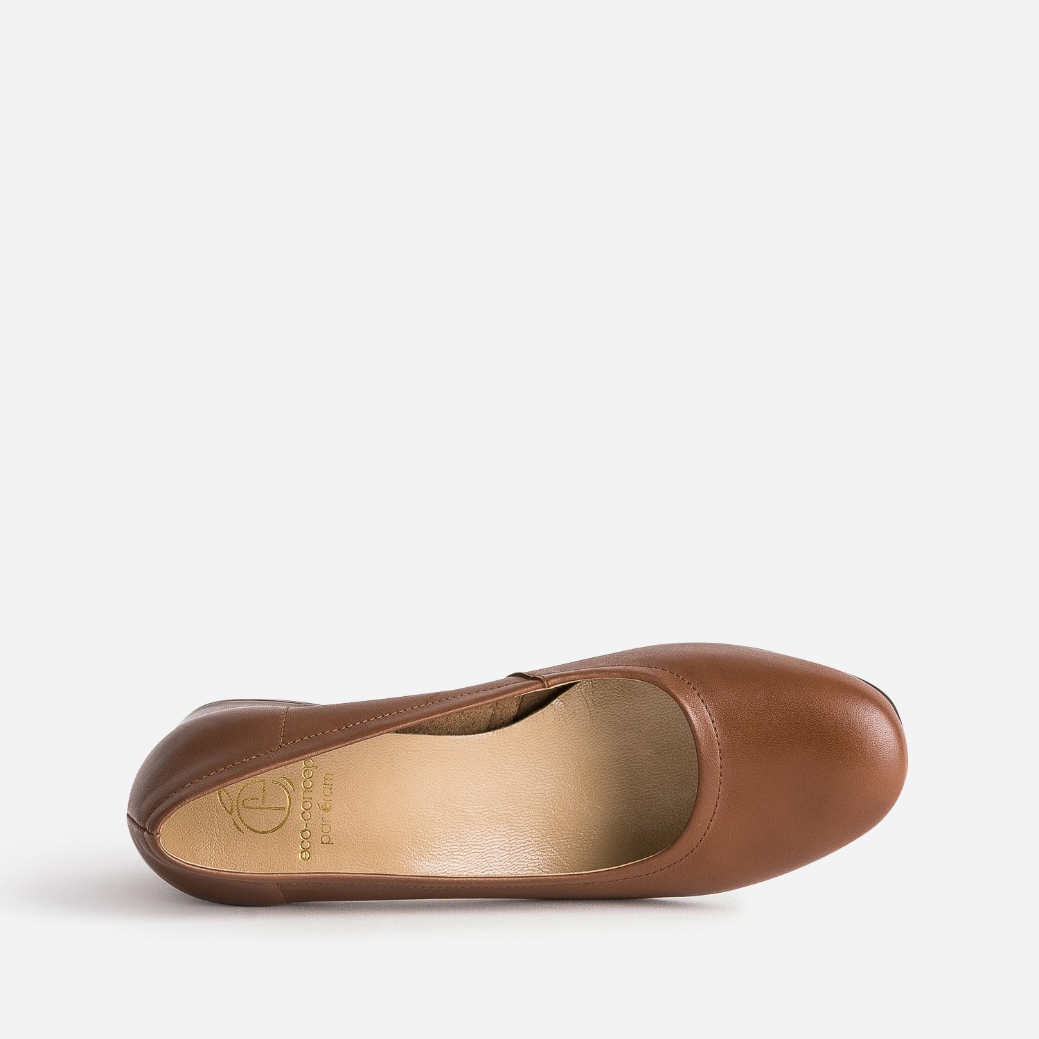 Escarpin cognac éco-conçu en cuir