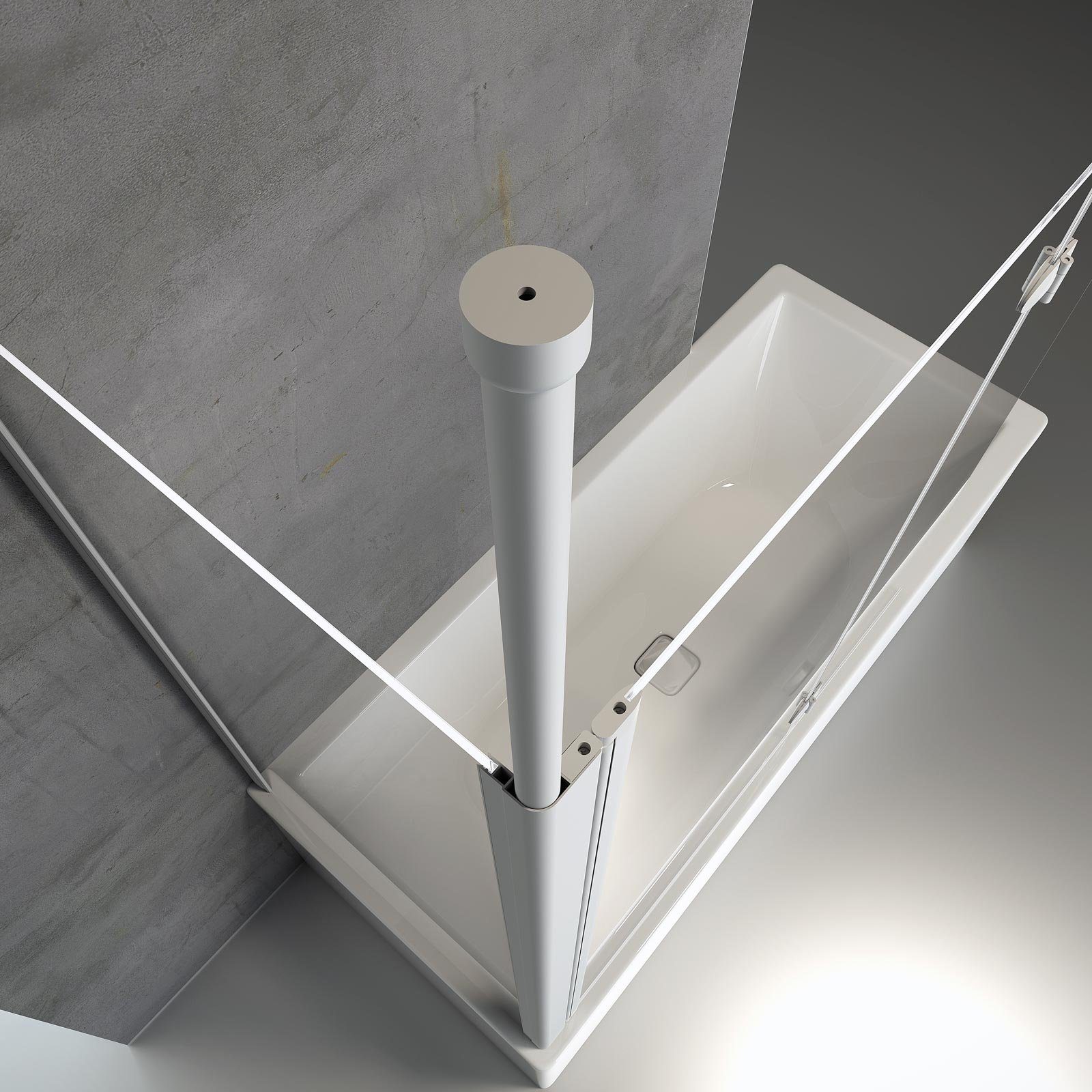 Schulte Badewannenaufsatz Komfort, 5 mm Sicherheitsglas, BxH: 114 x 140 cm, 2-tlg. + Festelement