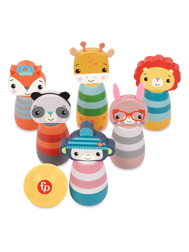 Fisher-Price Holz-Tierkegel 6 Stück   Ball in bunt günstig kaufen onesize