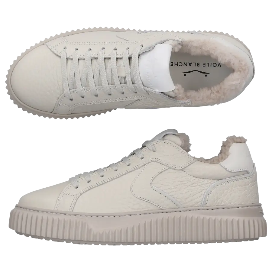 VOILE BLANCHE - Sneaker low LIPARI FUR Nubukleder - beige