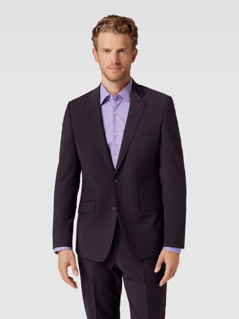 Slim Fit Anzug mit 2-Knopf-Sakko in lila