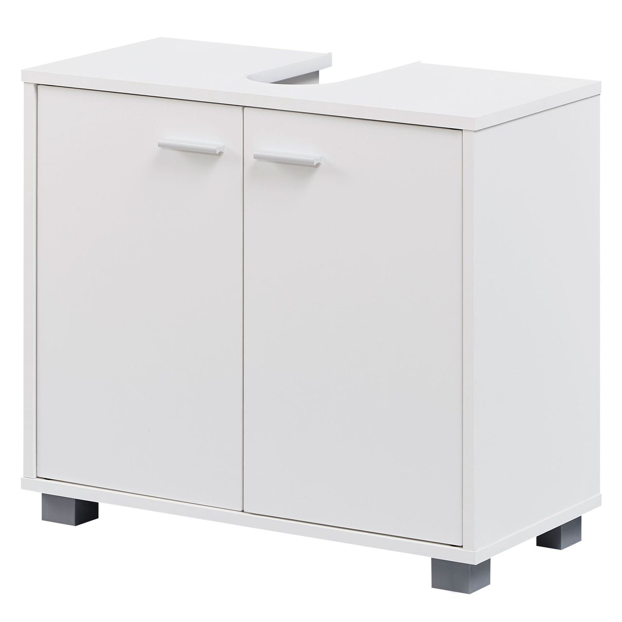 Wohnling Bad Waschbecken Unterschrank 60 x 55 x 30 cm 2 Türen weiß