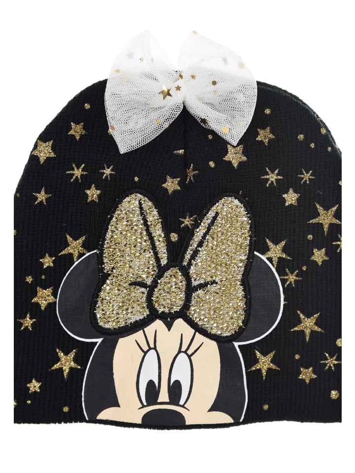 Disney Minnie Mouse Wintermütze Beanie mit Schleife in Schwarz günstig kaufen