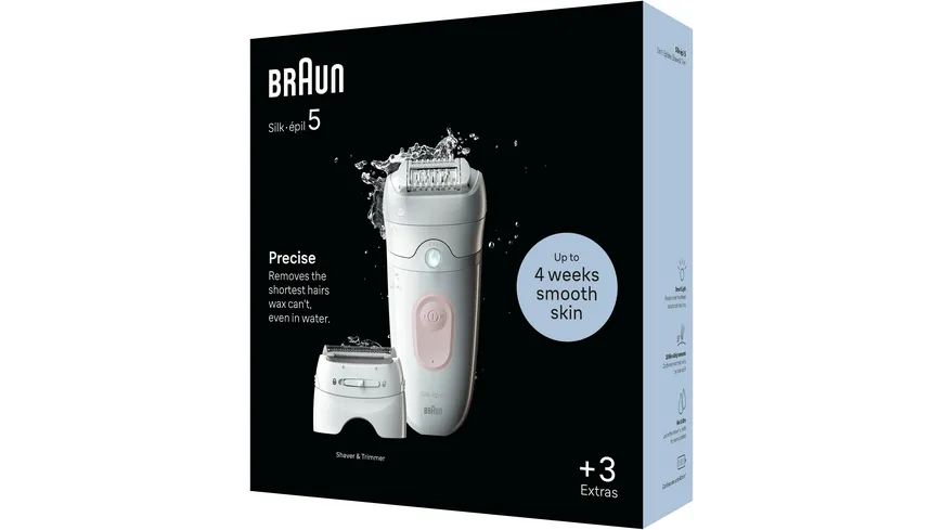 BRAUN Epilierer Silk-épil 5, 5-030 Weiß / Flamingorosa