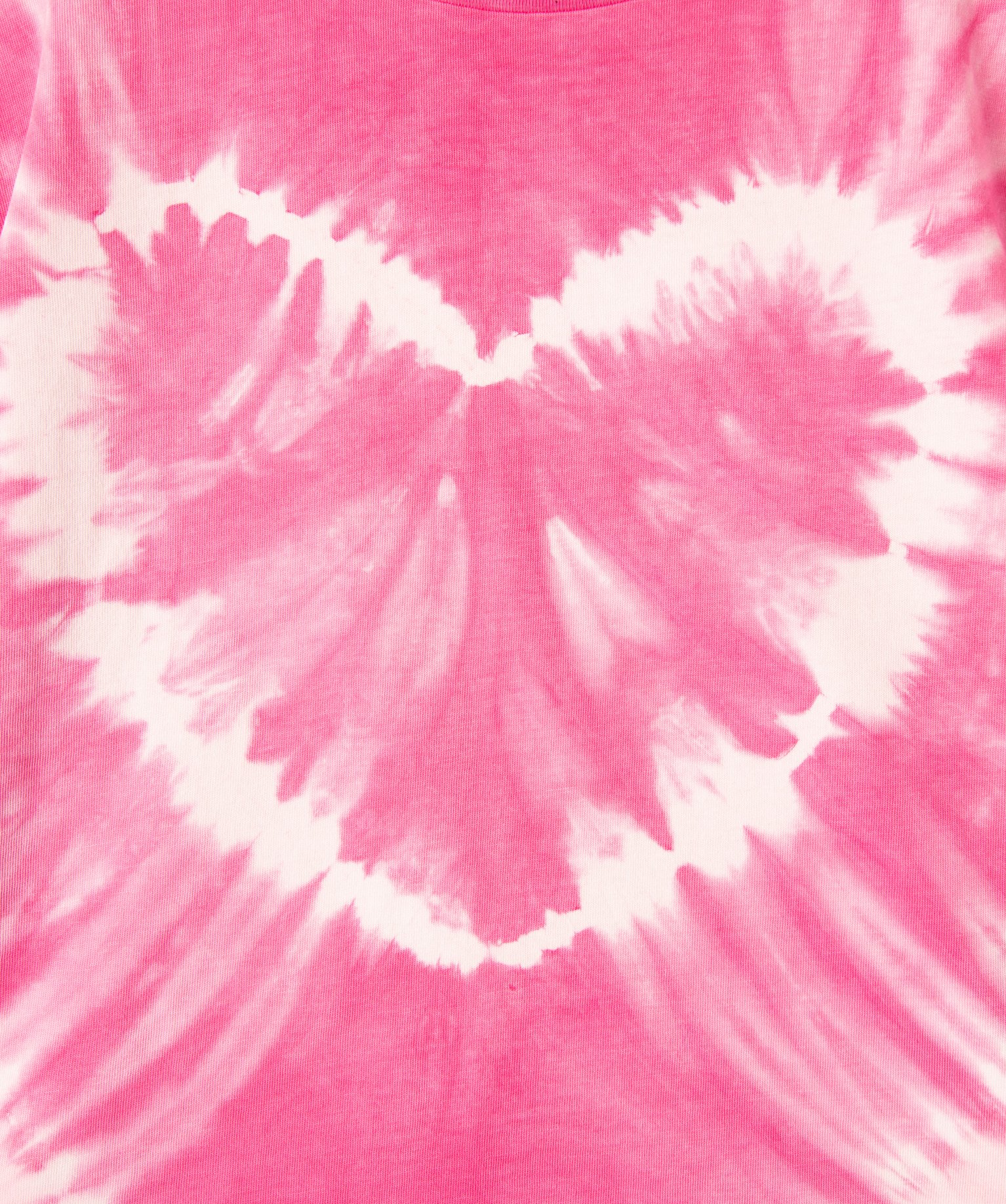Tee-shirt à manches courtes motif coeur effet tie and dye f... rose | GEMO