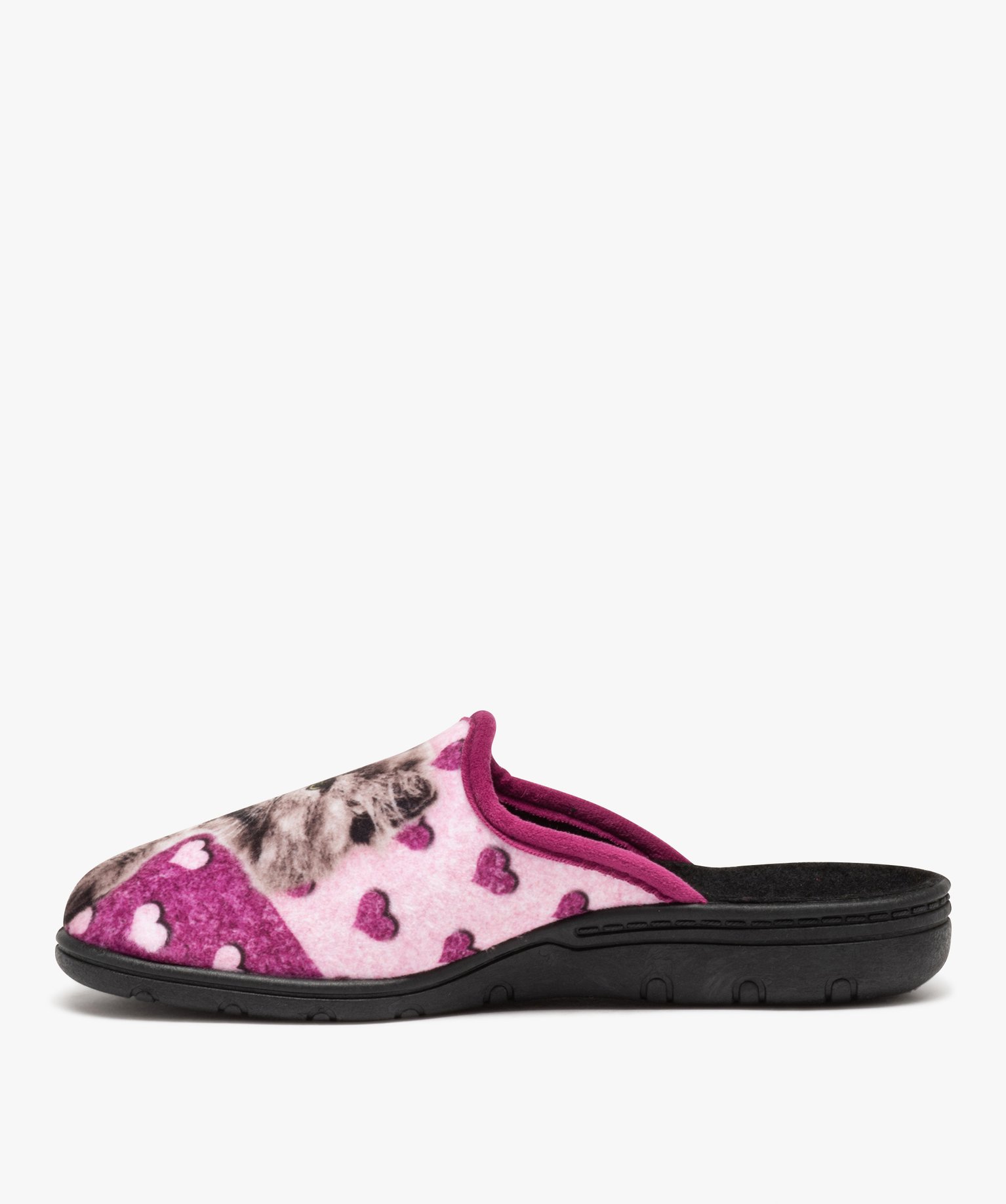 Chaussons femme mules confortables en jersey violet | GEMO