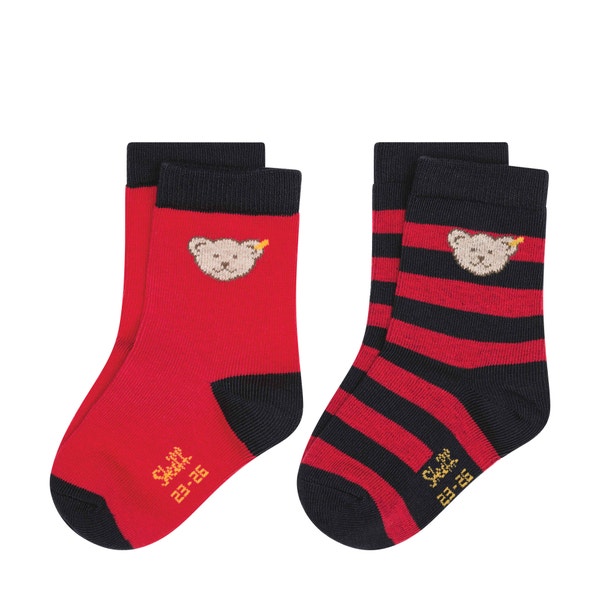 Socken 2er Pack GOTS, rot