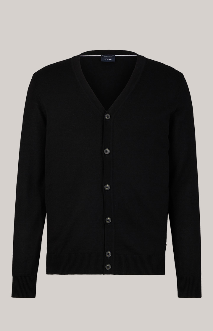 Merinowoll-Strickjacke Danilon in Schwarz