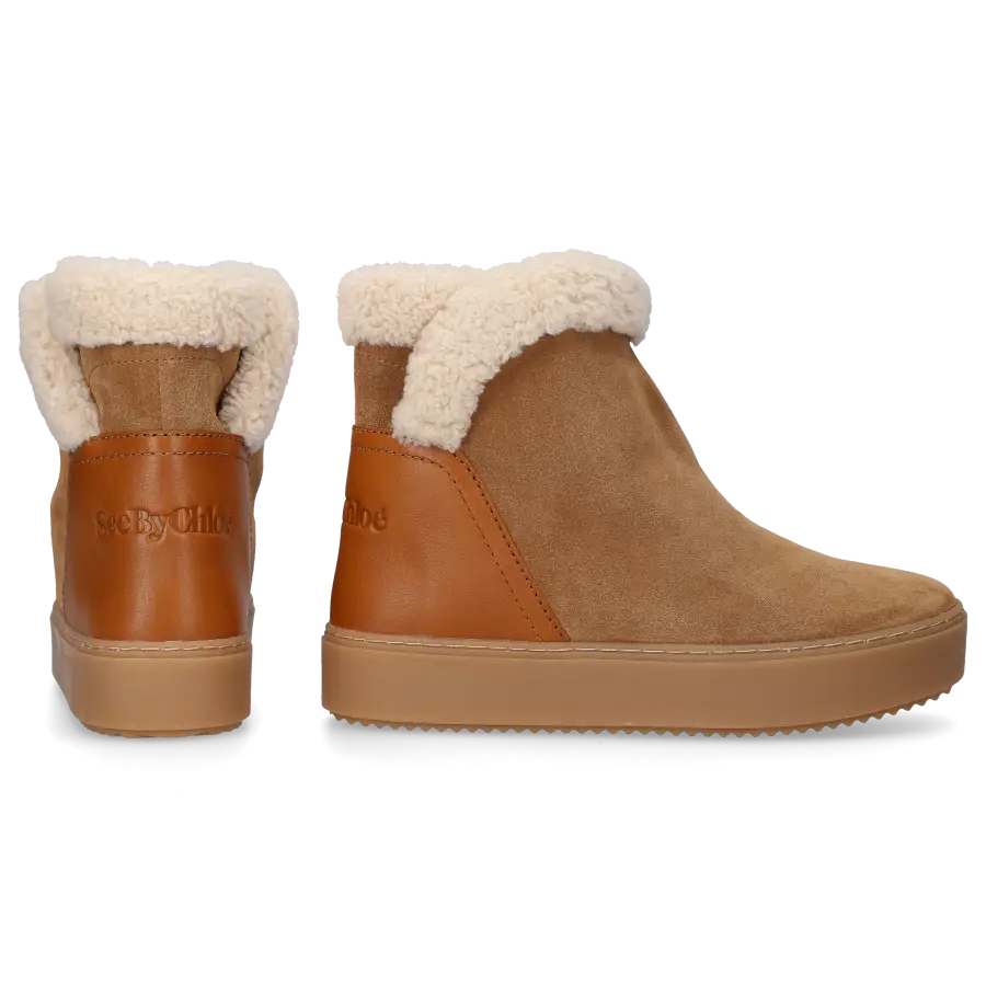 SEE BY CHLOÉ - Snowboots JULIET Veloursleder - beige