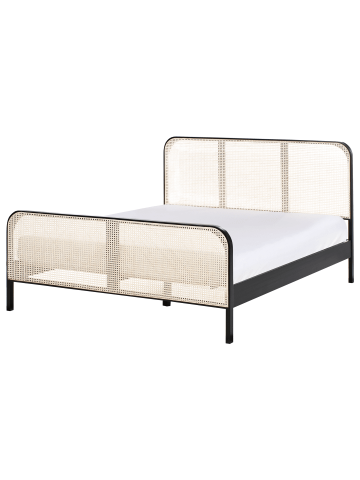 Beliani Doppelbett GONFARON in Schwarz/Braun - (W) 166 x (H) 108 x (L) 209 cm günstig kaufen onesize