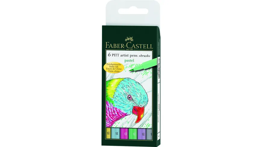 FABER-CASTELL Tuschestift Pitt Artist Pen B Pastel 6er Set