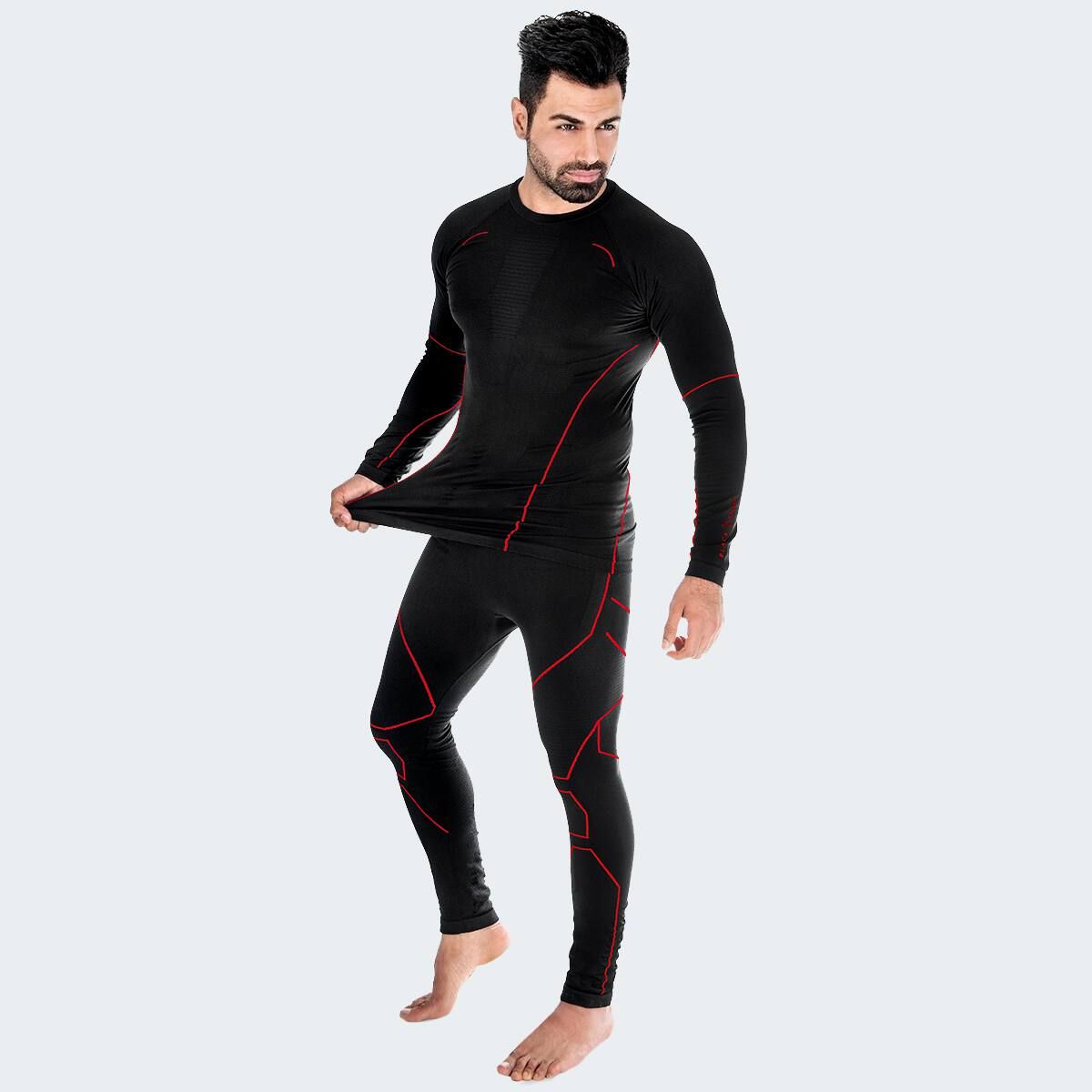 Black Snake Herren Red Seamless Funktionsunterwäsche Set