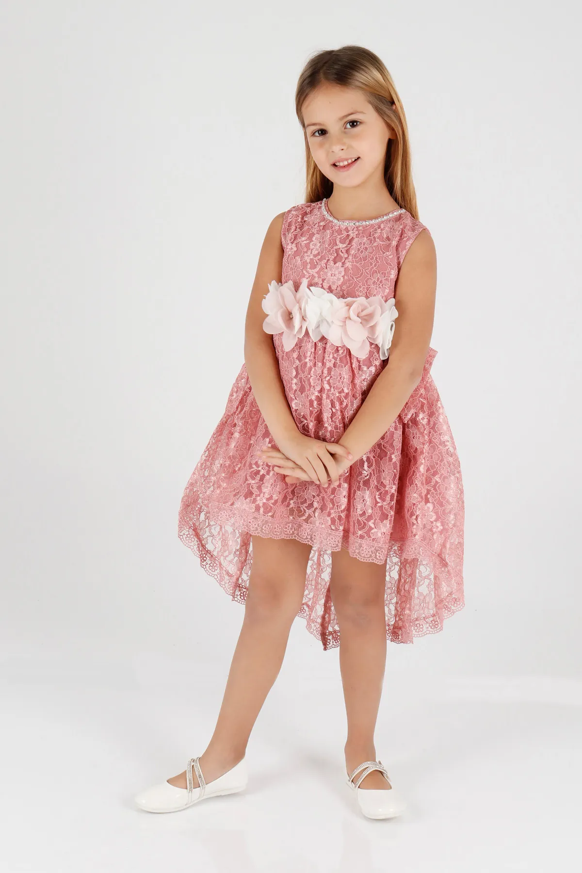 AHENGİM  Mädchen-Abendkleid mit Spitze, Ak2208