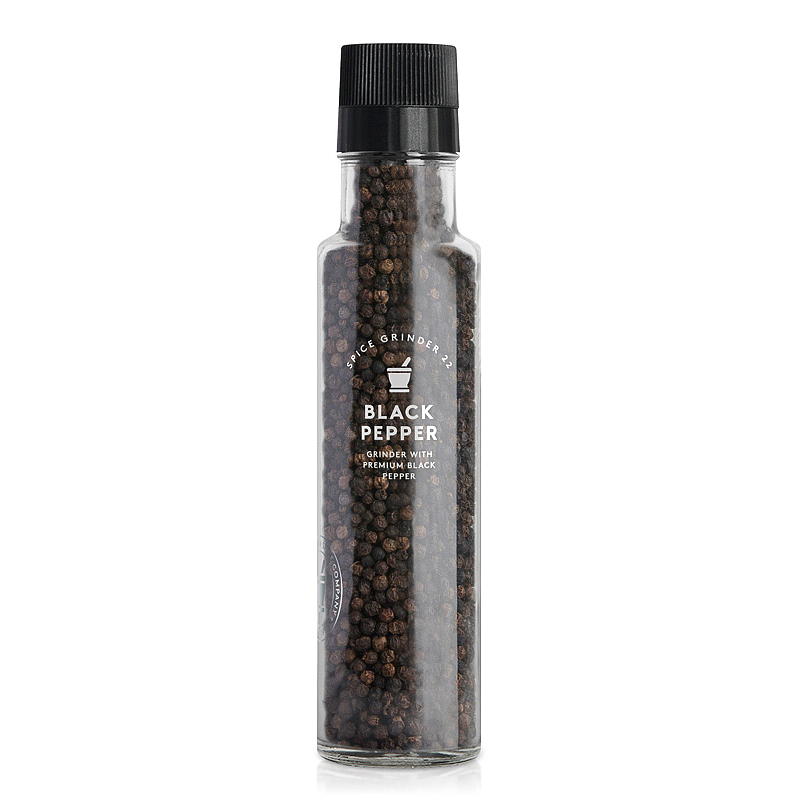 Kryddhuset Pepper m/kvern Svart pepper m/kvern 140 g