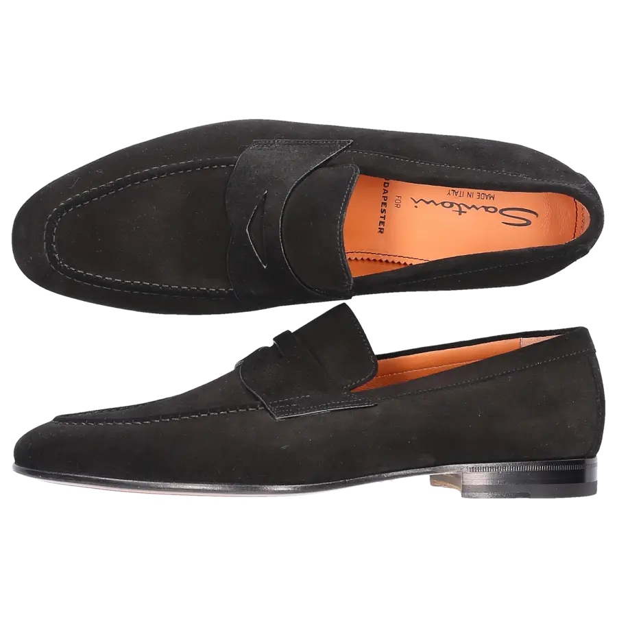 Santoni - Loafer 17511 Veloursleder - schwarz