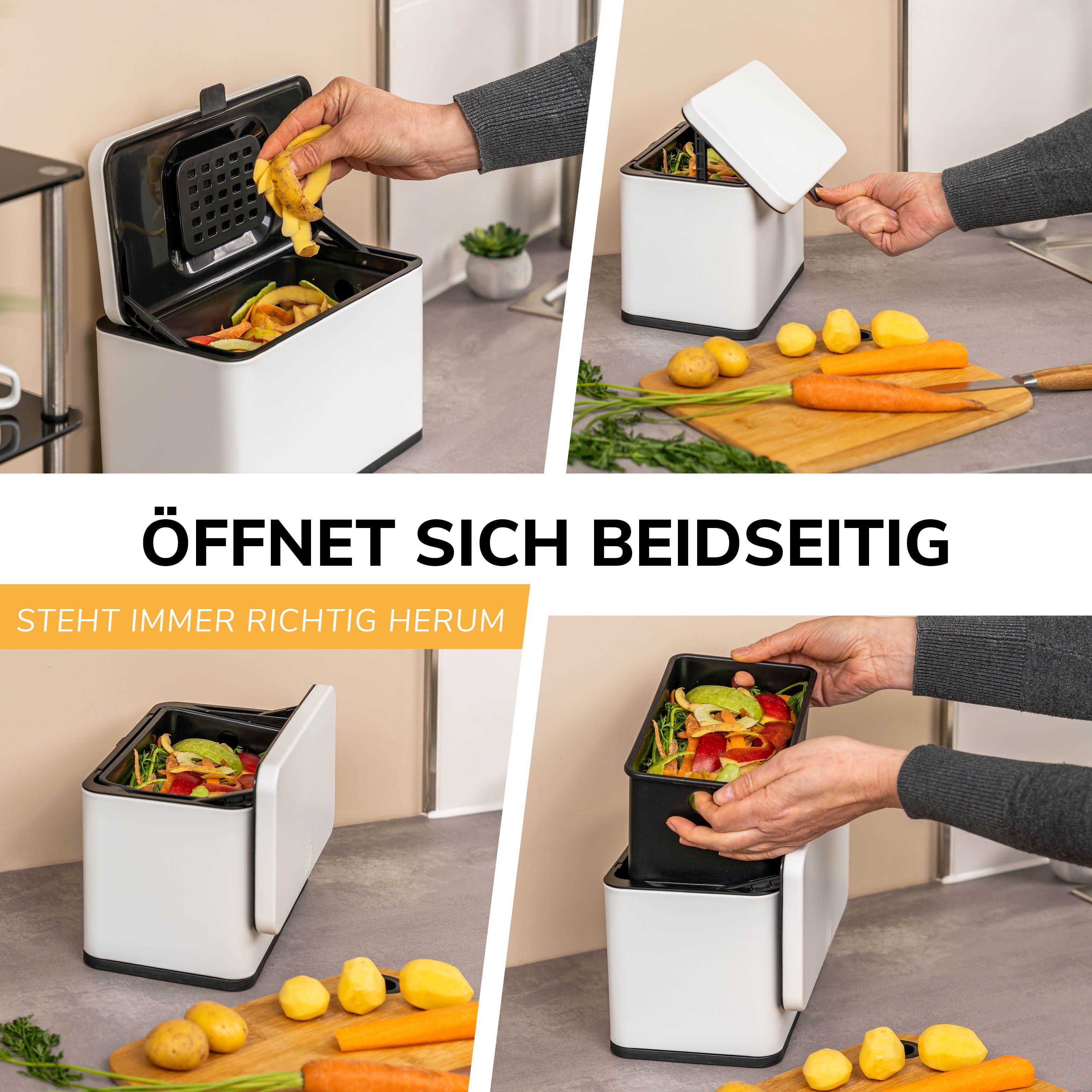 eluno Biomülleimer 3L mit Kohlefilter, Komposteimer