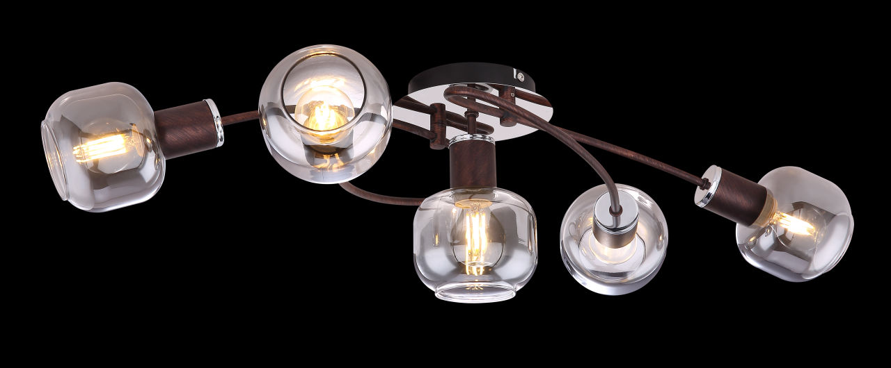 Globo Lighting - PALLO - Deckenleuchte Metall bronzefarben, 5x E14