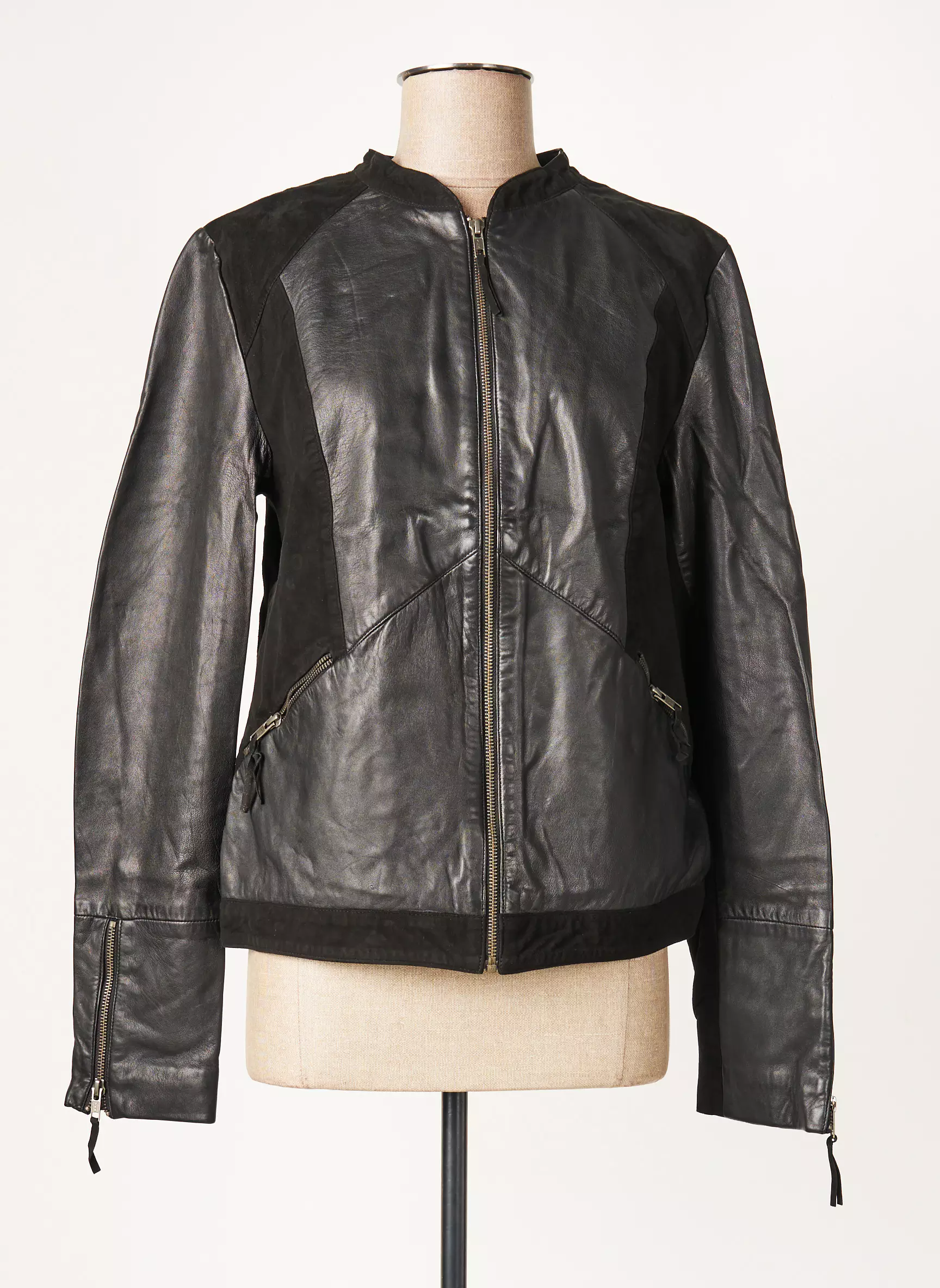 Minimum Vestecuir Femme couleur noir