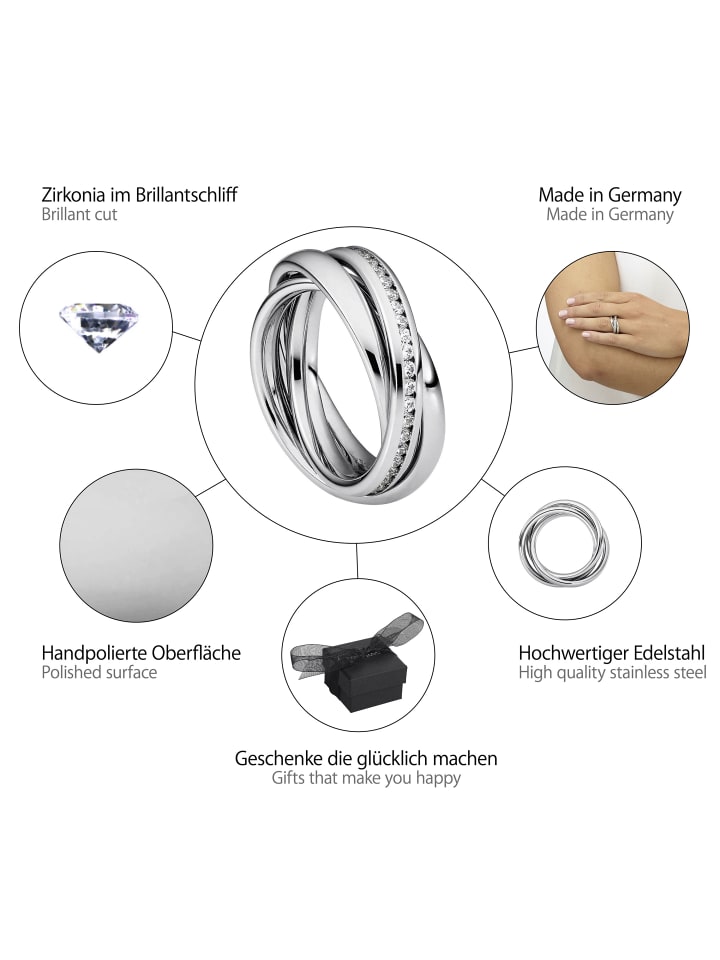 Steel_Art Fingerring Trini Poliert in silberfarben poliert günstig kaufen